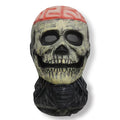 Halloween Ghost Face Full Mask, 3D Printed Stretchable Mesh, Comically Horrifying Cosplay Party Skull Headdress.