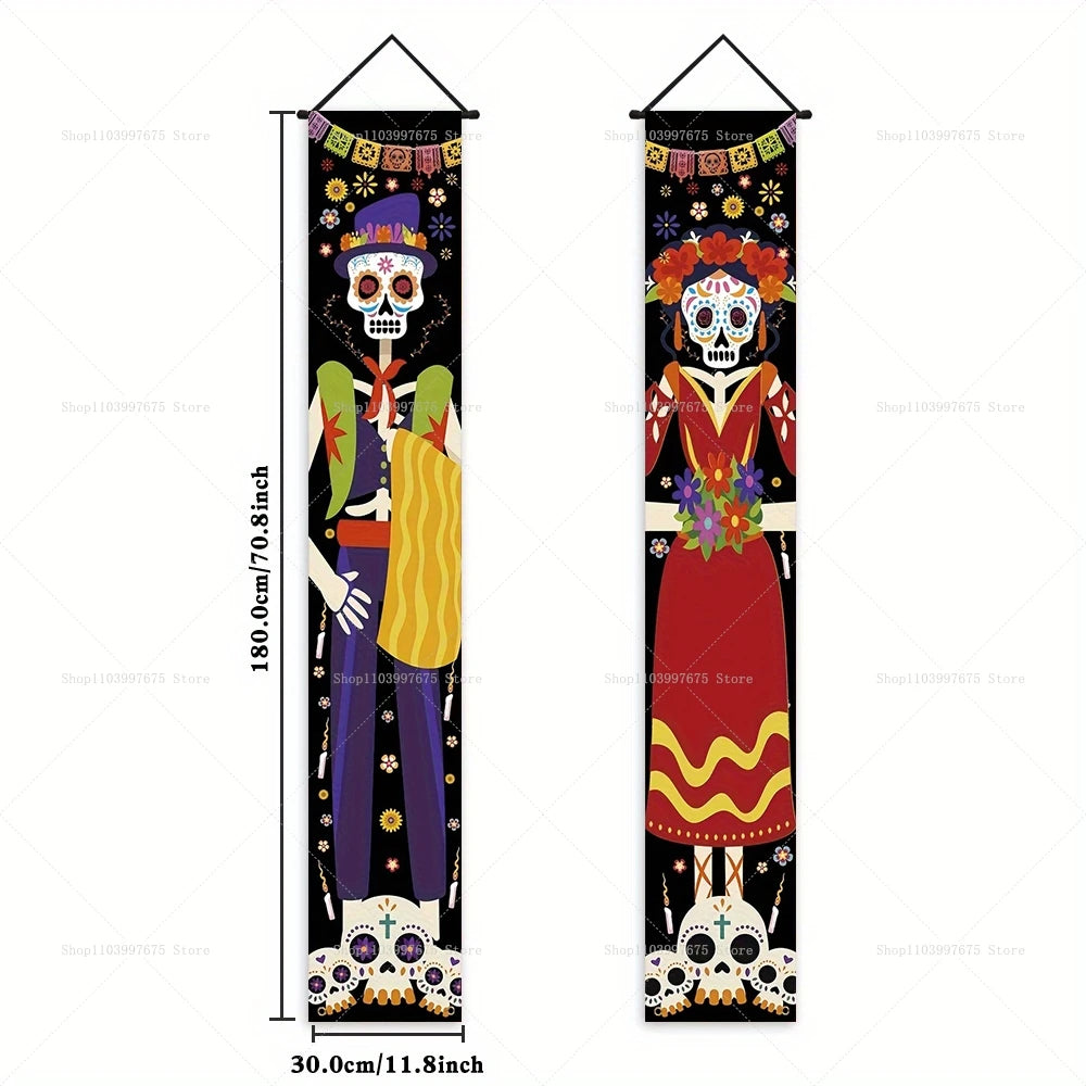 Dia De Los Muertos Porch Sign Banners Mexico Day Halloween