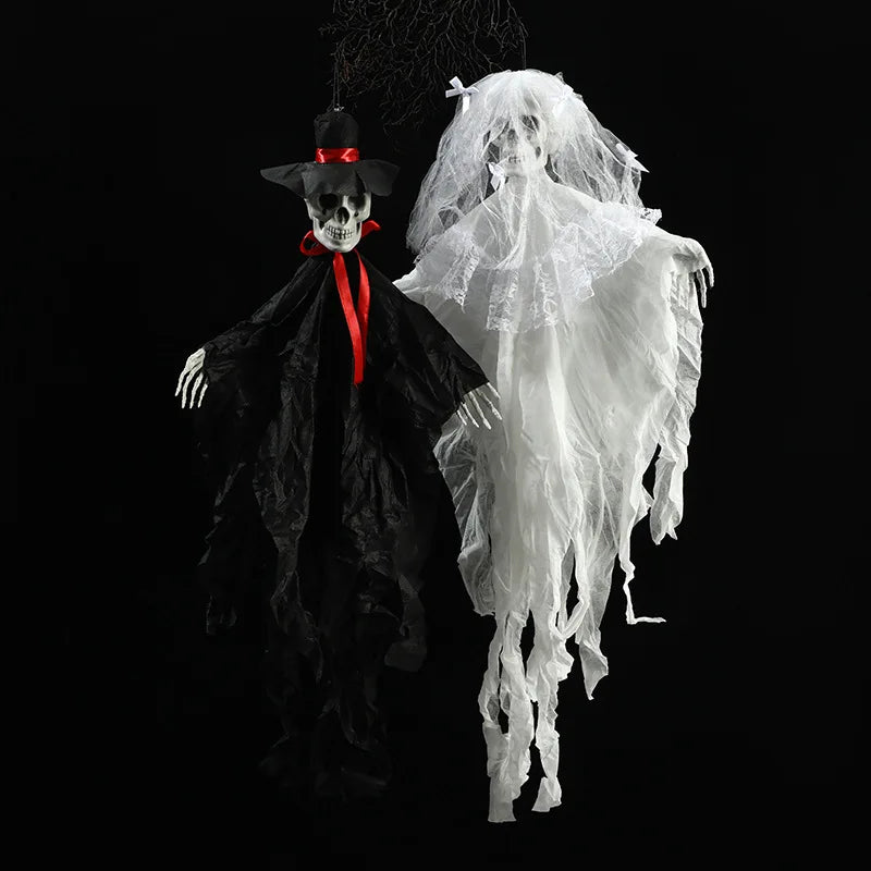 Hanging Skull Ghost Halloween Decoration