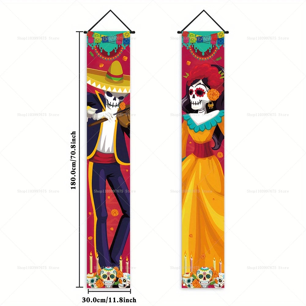 Dia De Los Muertos Porch Sign Banners Mexico Day Halloween