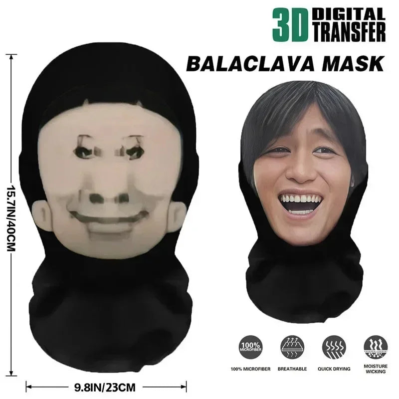 Funny 3D Face Mask – Unisex Halloween Head Cover