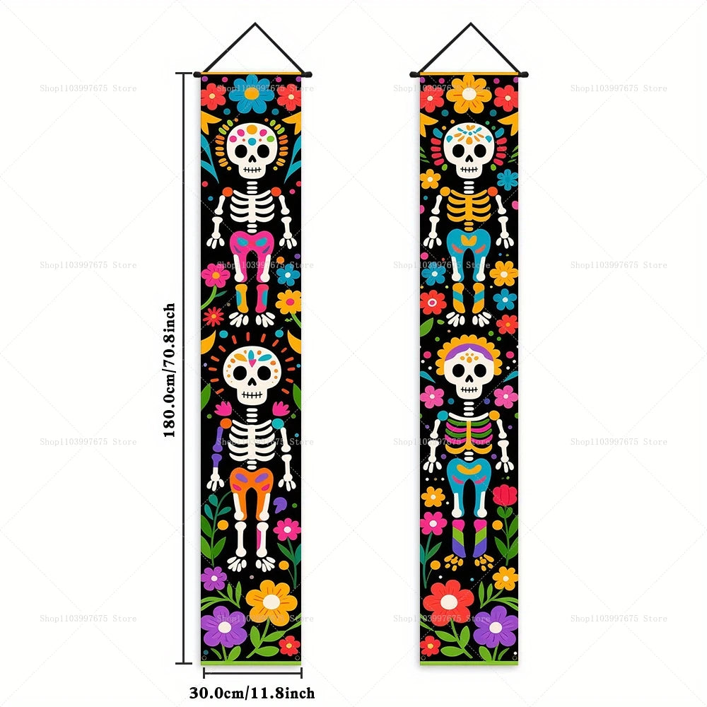 Dia De Los Muertos Porch Sign Banners Mexico Day Halloween