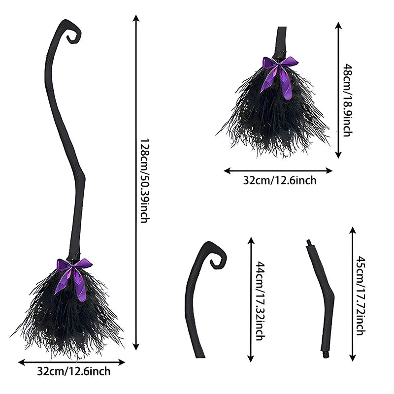 Magic Witch Broom Halloween Cosplay Prop