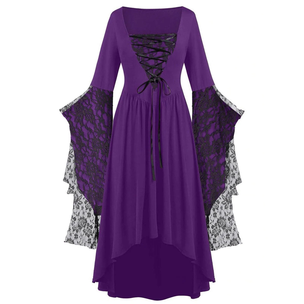 Women’s Gothic Witch Vampire Trumpet-Sleeve Dress