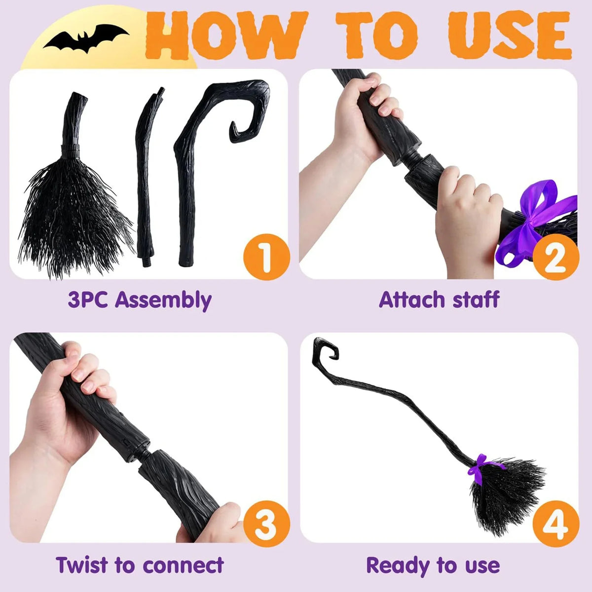 Magic Witch Broom Halloween Cosplay Prop