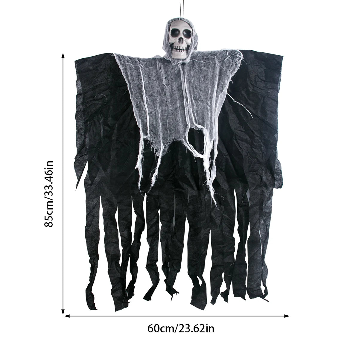 Hanging Skull Ghost Ornament Haunted House