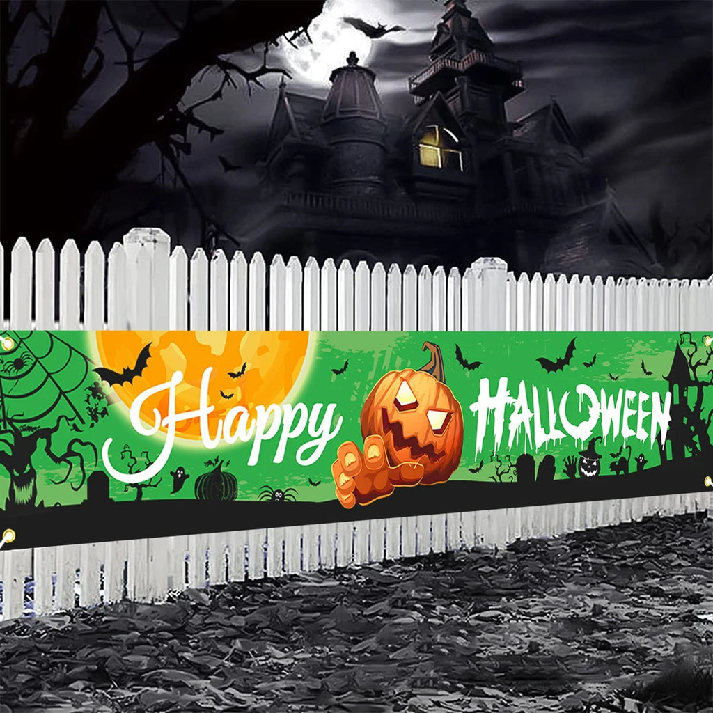 Halloween Banner Pumpkin Door Hanging Horror Halloween Hanging Banner For Home Decor Happy Halloween Ghost Festival Party Decor