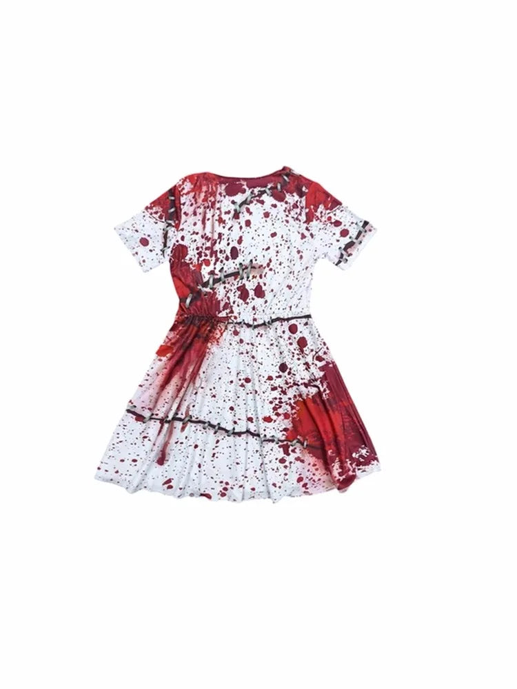 Girls’ Spooky Stitch Print Dress – Halloween Costume