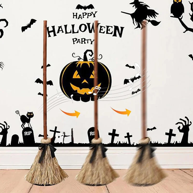 Floating Witch Broom with Hat