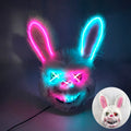 Halloween Light Up Horror Animal Mask LED Luminous Bloody Bear Mask Flashing Neon Cosplay Scary Masquerade Party Mask Supplies