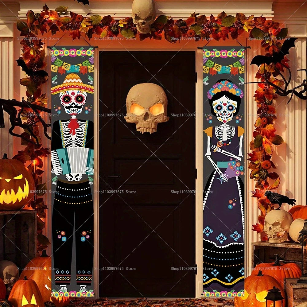 Dia De Los Muertos Porch Sign Banners Mexico Day Halloween