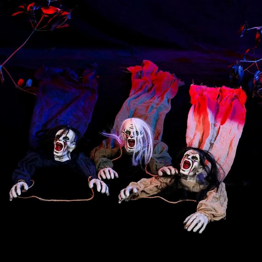 Halloween Hanging Ghost Spooky Skeletons Decor Supplies, Creepy Haunted House Flying  Decoration with Yard Tree Porch Décor