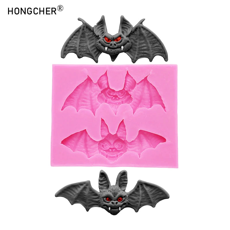Halloween Bat Pendant Decoration Resin Crafts Drip Mould DIY Cake Dessert Decoration Fondant Chocolate Silicone Moulds