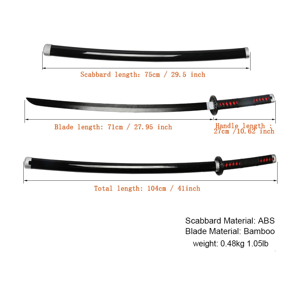 41-Inch Anime-Inspired Samurai Katana Cosplay Prop