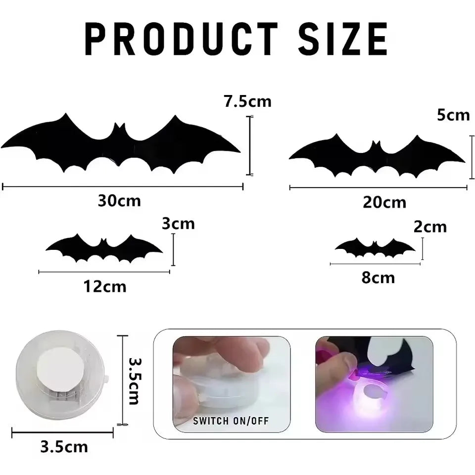 LED Night Light 3D Stereoscopic Bat Wall