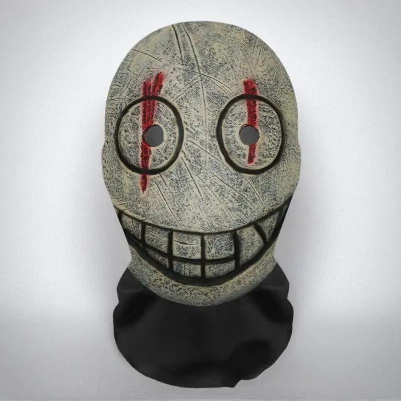Halloween Ghost Face Full Mask, 3D Printed Stretchable Mesh, Comically Horrifying Cosplay Party Skull Headdress.