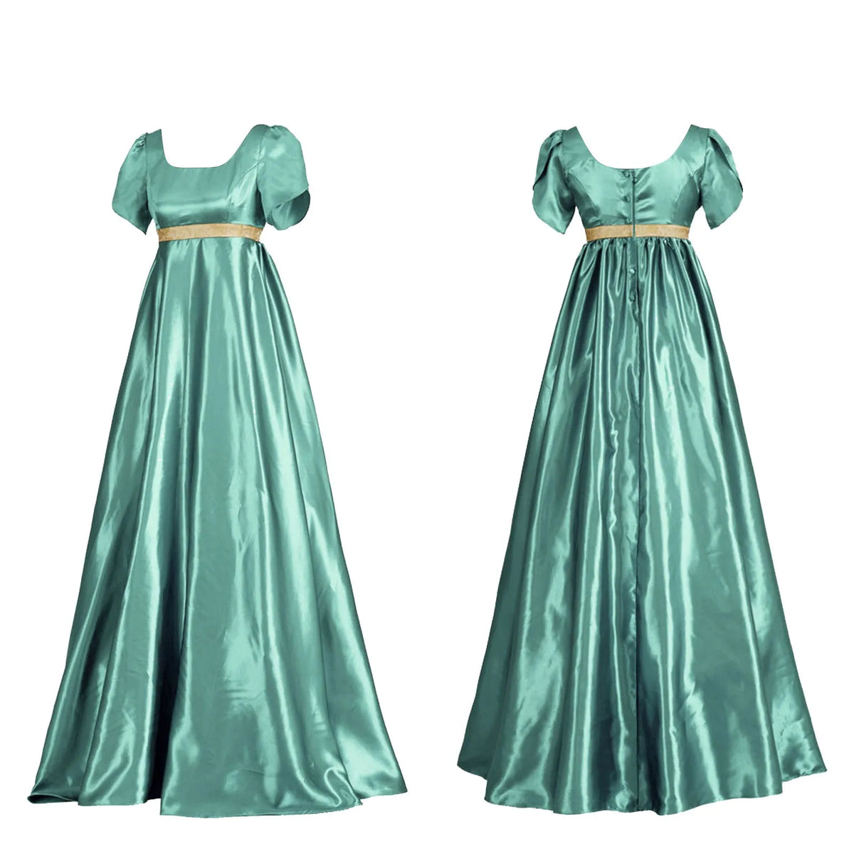 Victorian Empire-Waist Satin Cosplay Dress