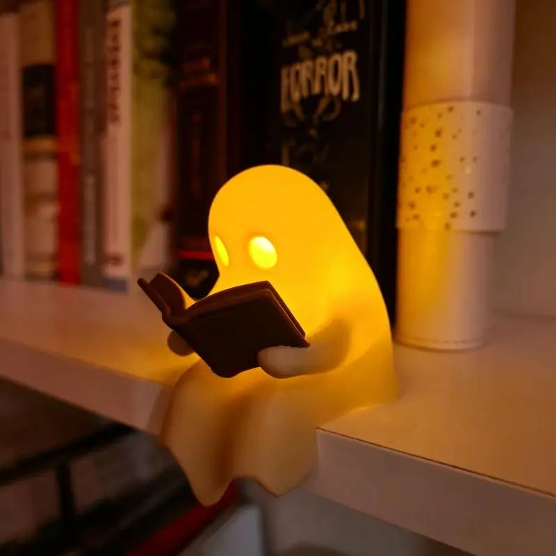 Halloween Ghost Book Lamp Desktop Ornament Cute Night Light Decoration Gift For Kids Bedroom Party
