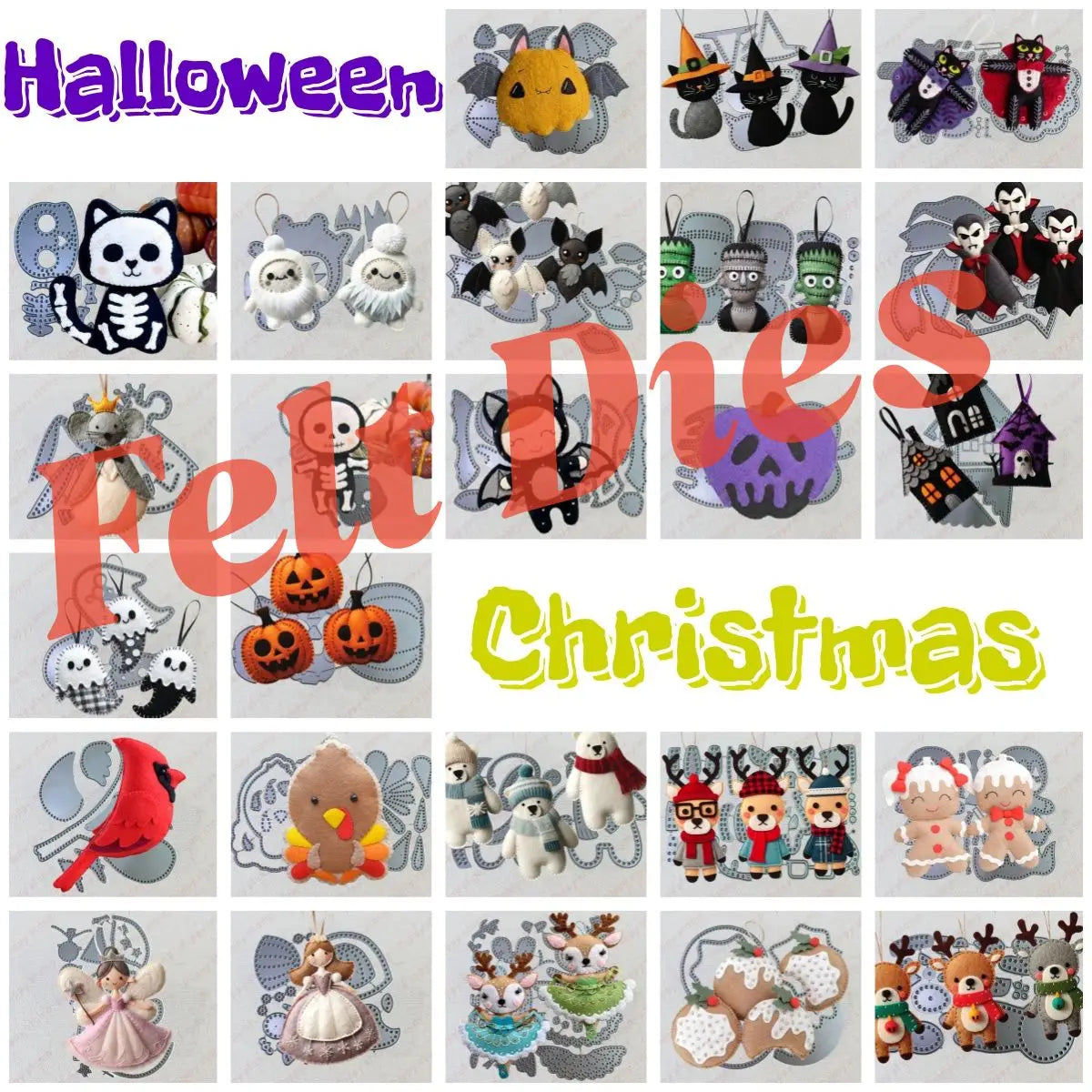 Halloween Felt Dies Metal Cutting Dies for DIY Making Card Scrapbook Embossed Paper Album Craft Supplies Template