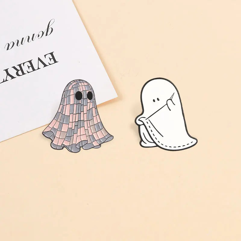 Halloween Ghost Enamel Pins Mexico Day Of The Dead Cute Spooky Boo Coffee Cup Creepy Brooches Lapel Badge FashionJewelry Gifts