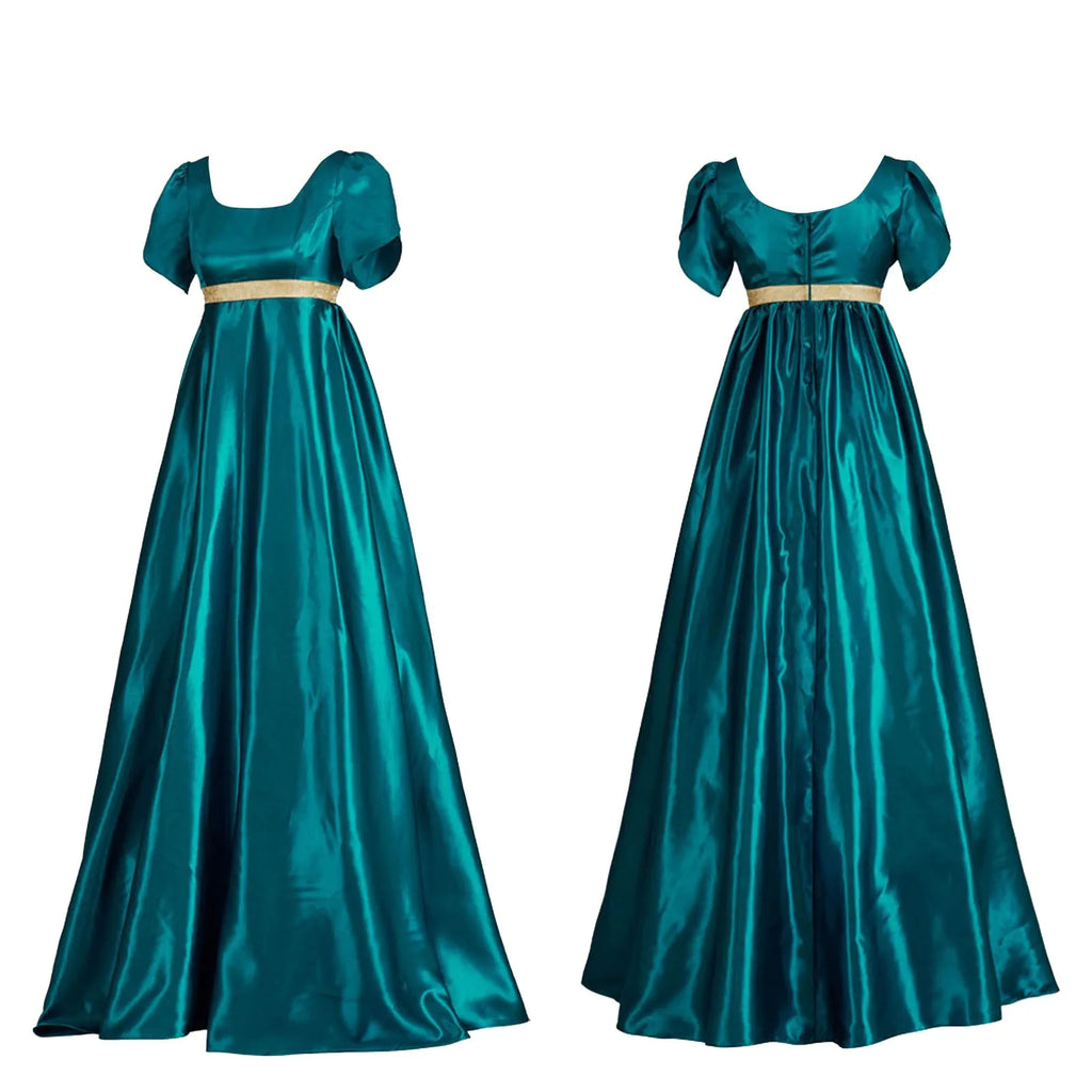 Victorian Empire-Waist Satin Cosplay Dress