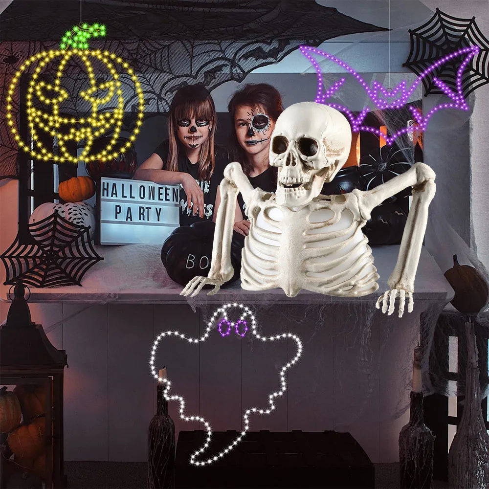 Halloween Glowing Skull Skeleton Human Head