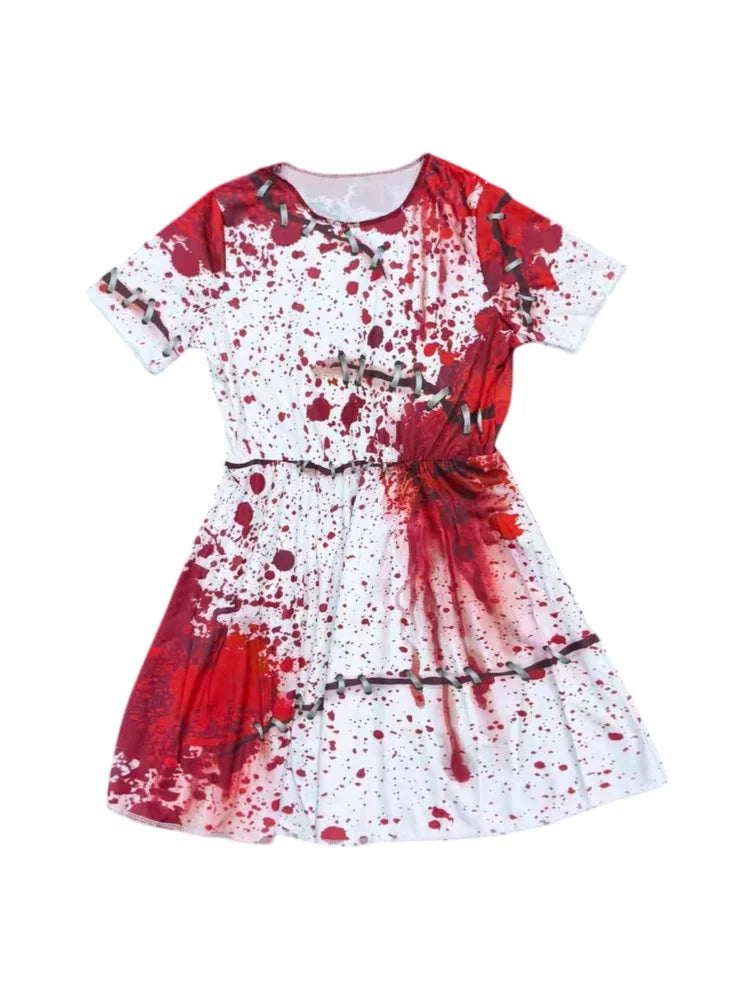 Girls’ Spooky Stitch Print Dress – Halloween Costume