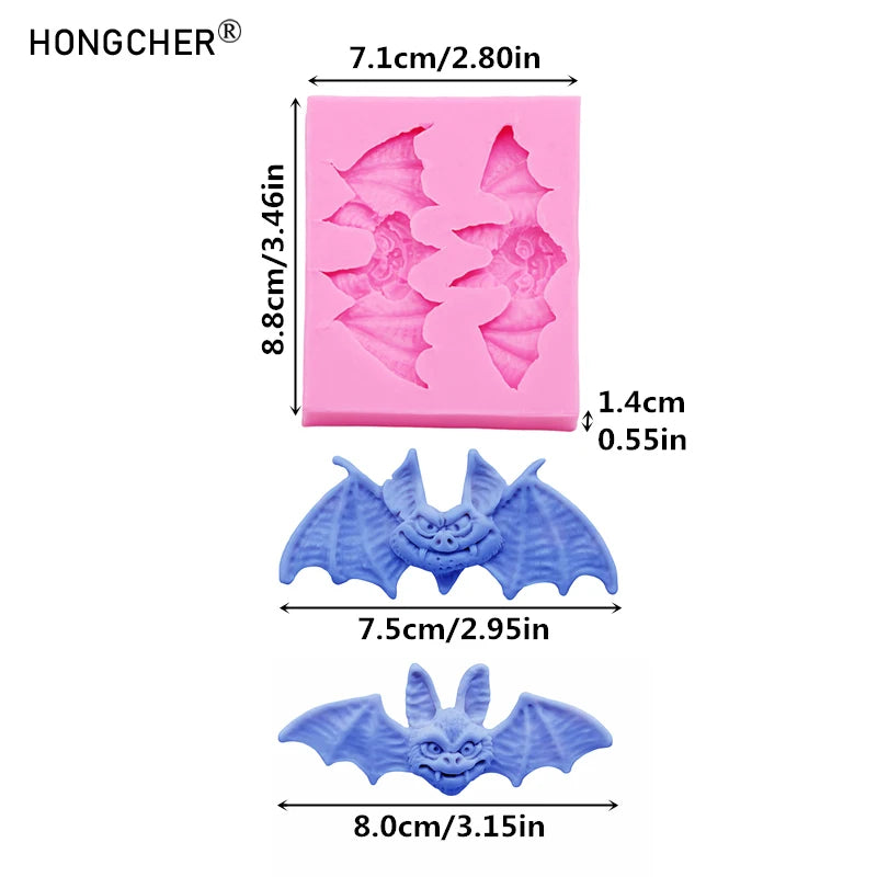 Halloween Bat Pendant Decoration Resin Crafts Drip Mould DIY Cake Dessert Decoration Fondant Chocolate Silicone Moulds