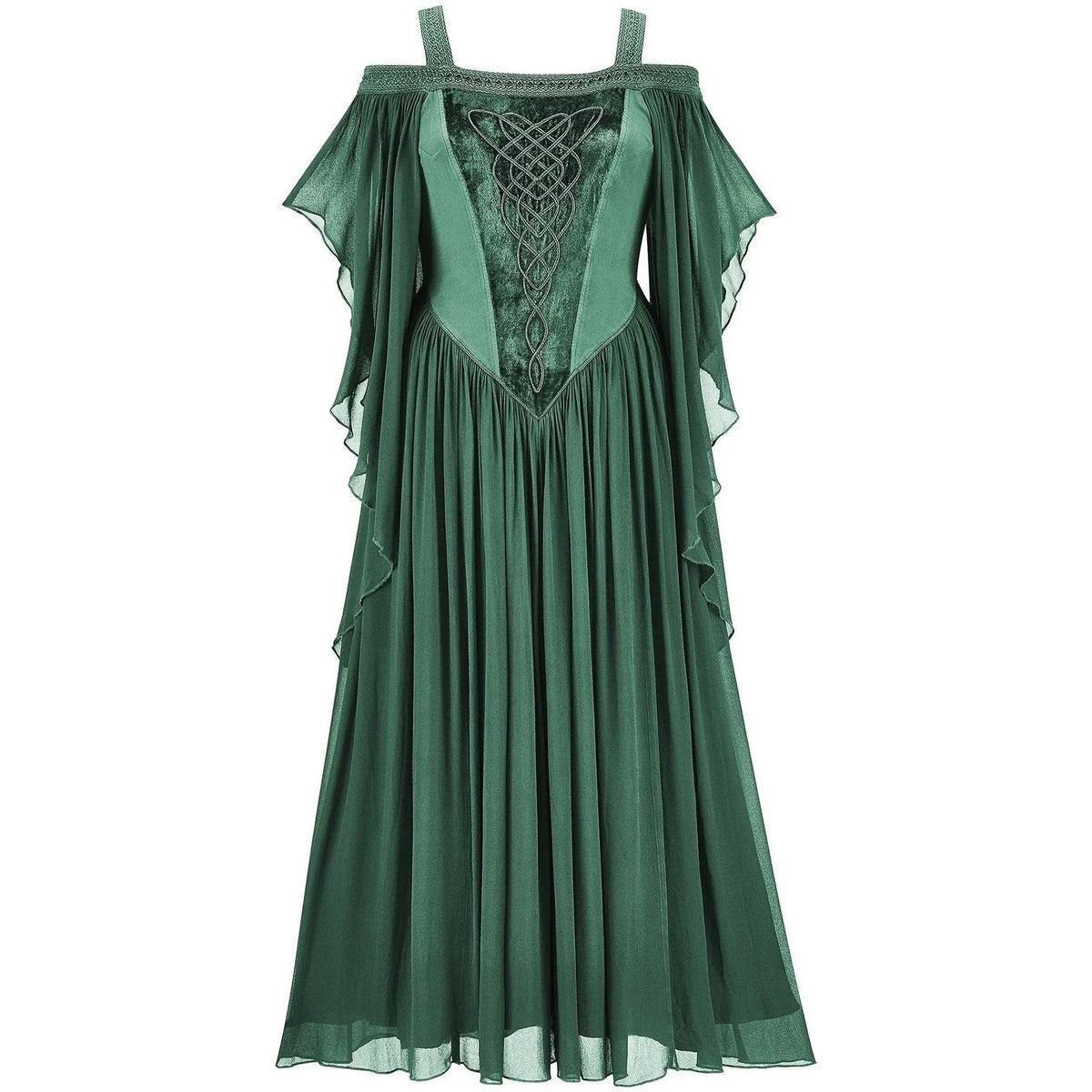 Medieval Batwing Sleeve Embroidered Cosplay Dress