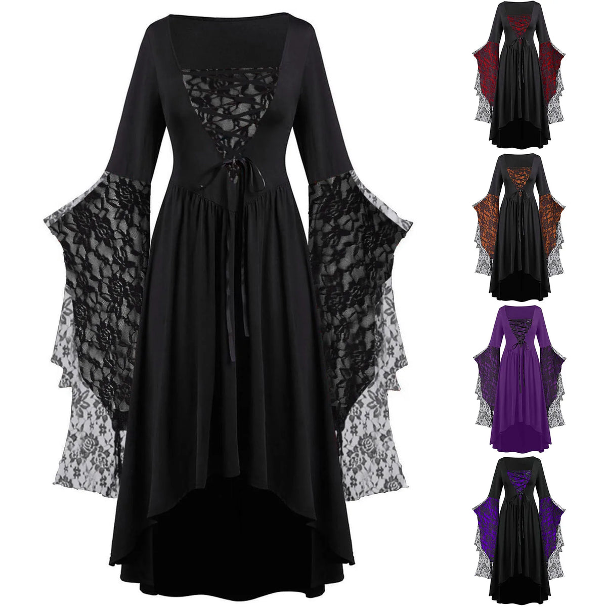 Women’s Plus-Size Gothic Lace Halloween Dress