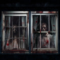 Halloween Horror Ghost Nun Skeleton Witch Window Backdrop Creepy Bloody Haunted House Indoor Outdoor Yard Pub Booth Wall Decor