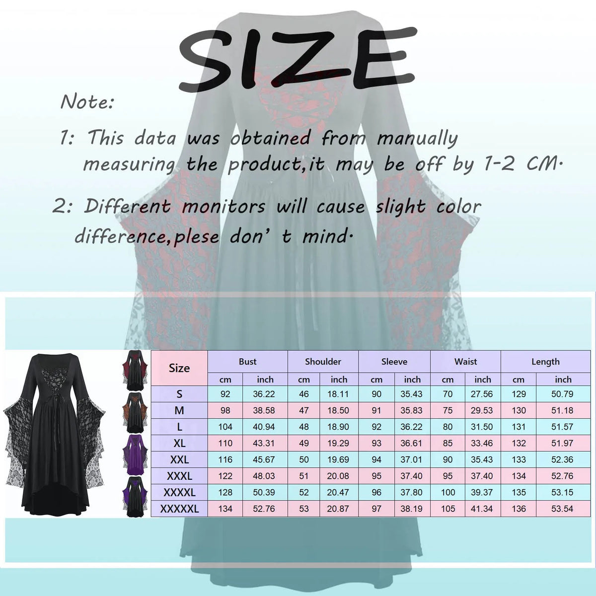 Women’s Plus-Size Gothic Lace Halloween Dress