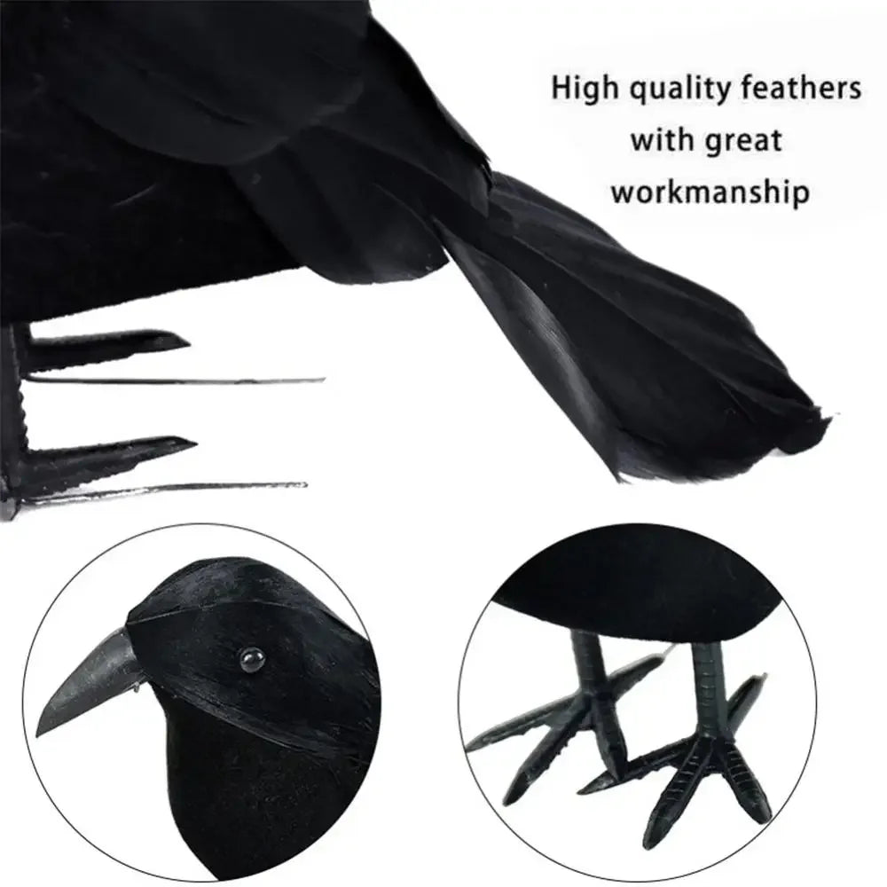 Realistic Black Crow Raven Halloween Decoration