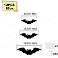 Halloween LED Bats Spider Decor Glow in Dark 3D Wall Stickers Purple/Green Lights for Indoor Outdoor Halloween Party Scares