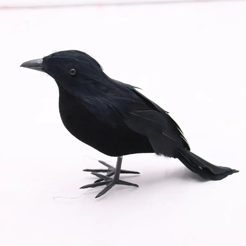 Realistic Black Crow Raven Halloween Decoration