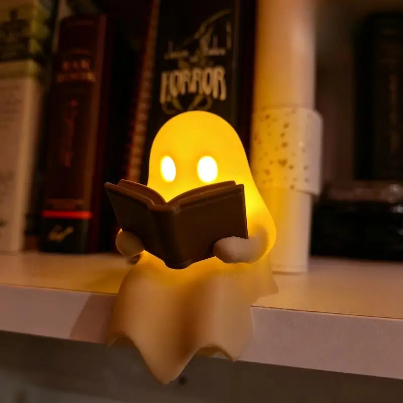 Halloween Ghost Book Lamp Desktop Ornament Cute Night Light Decoration Gift For Kids Bedroom Party
