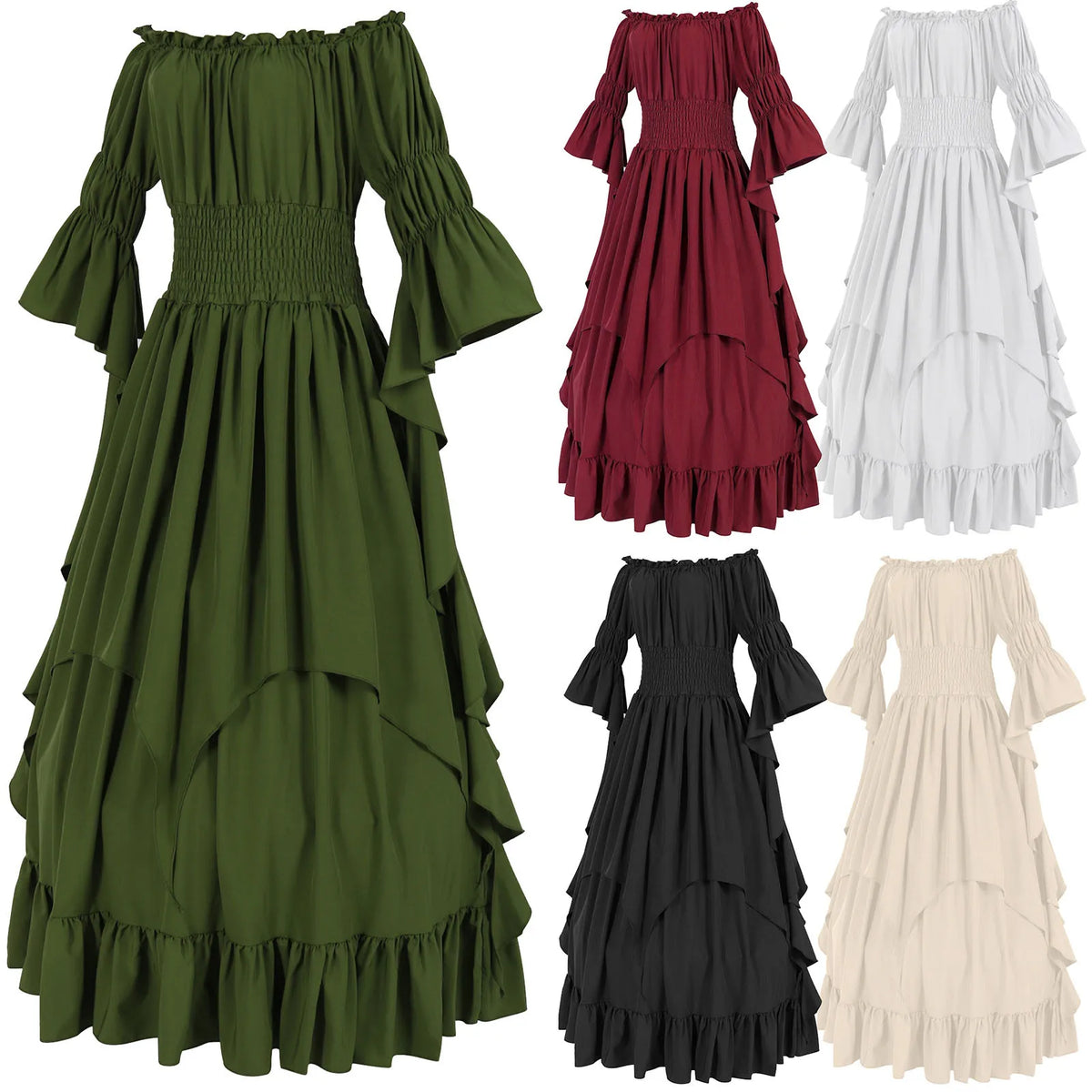 Medieval Renaissance Off-Shoulder Costume Dress