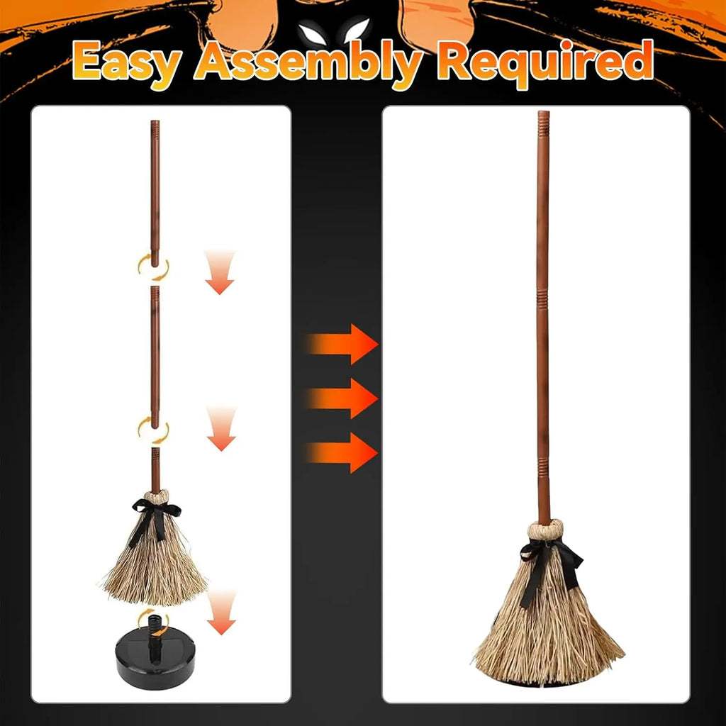 Floating Witch Broom with Hat