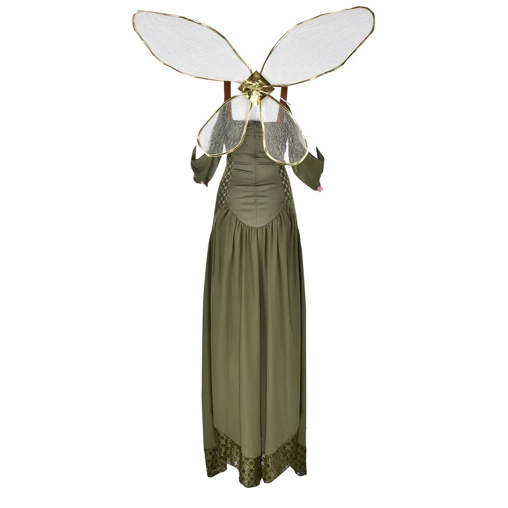 Enchanted Green Fairy Wing Corset Dress