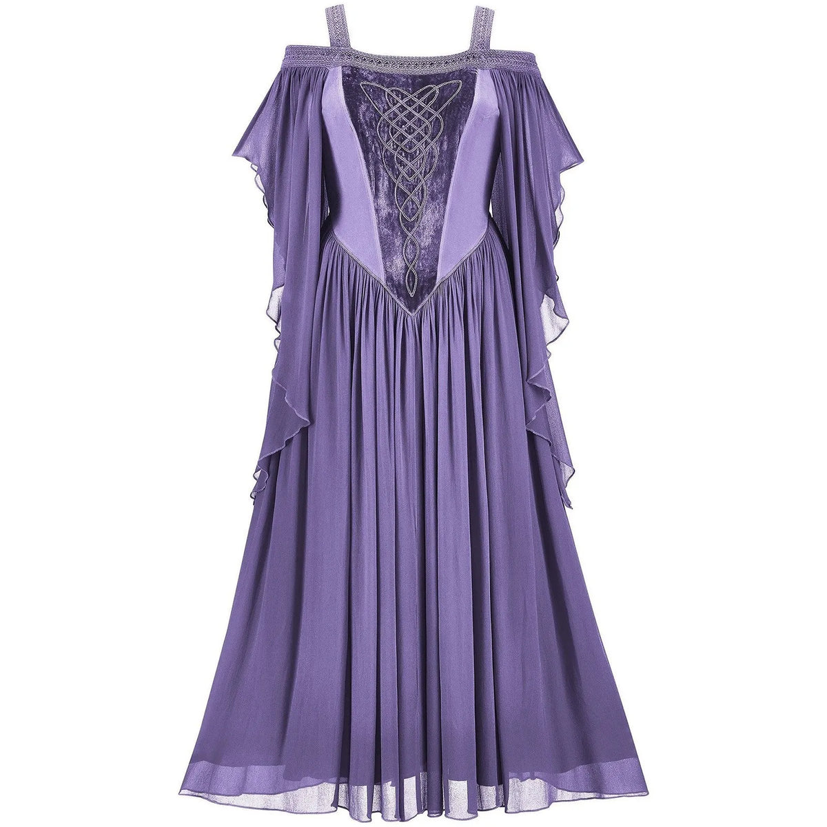 Medieval Batwing Sleeve Embroidered Cosplay Dress