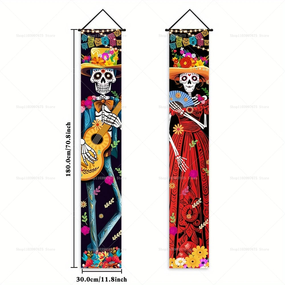 Dia De Los Muertos Porch Sign Banners Mexico Day Halloween