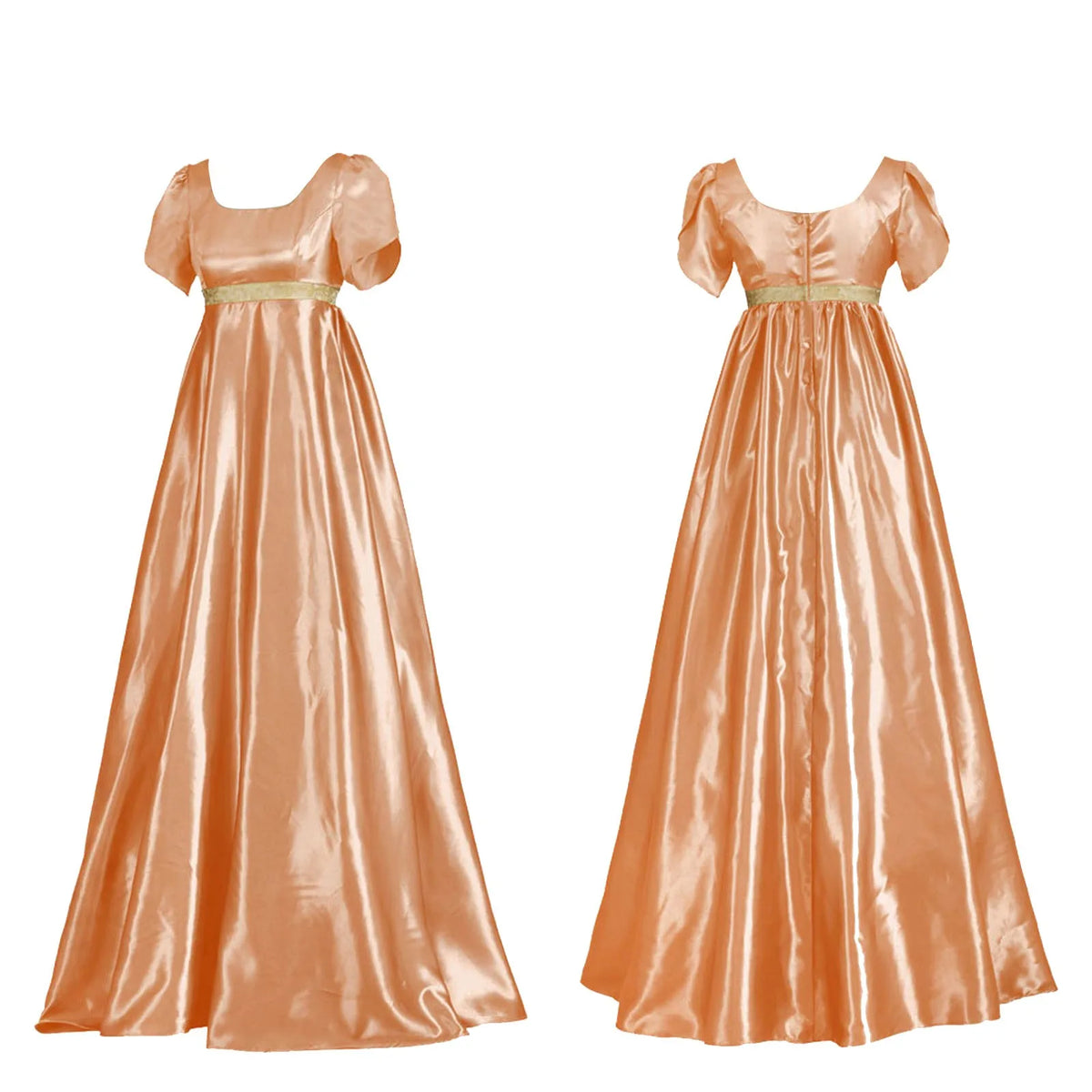 Victorian Empire-Waist Satin Cosplay Dress