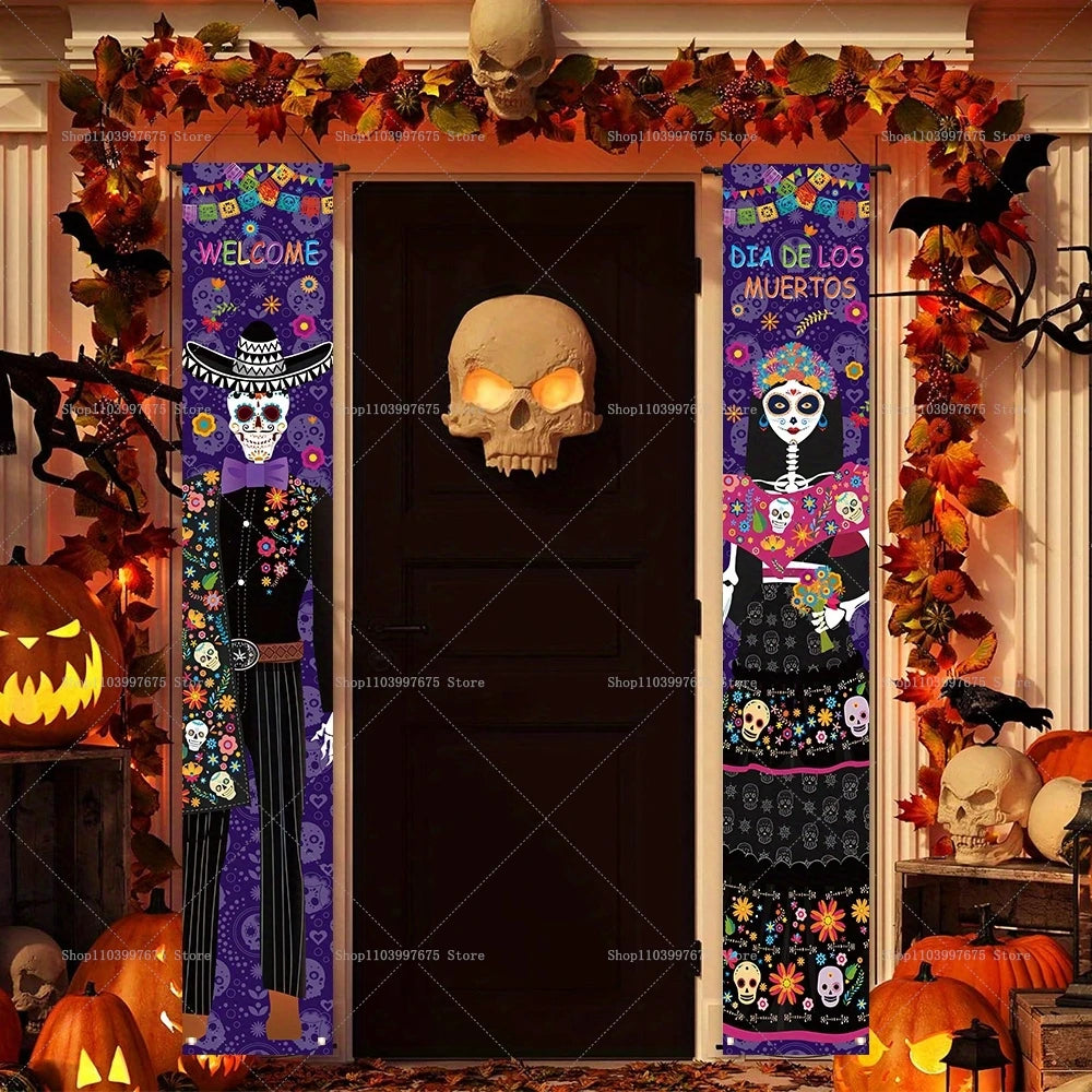 Dia De Los Muertos Porch Sign Banners Mexico Day Halloween